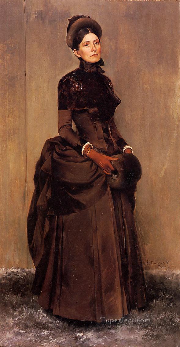 エリザベス・ブート・デュベネックの肖像画 フランク・デュベネック油絵